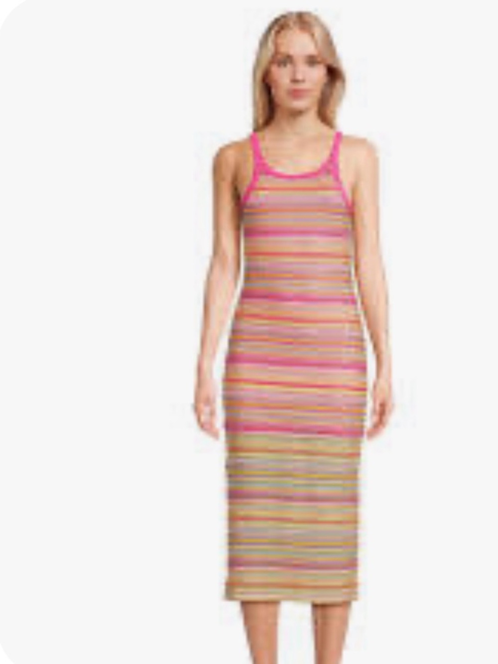 No Boundaries Hot Pink Ribbed Tank Dress